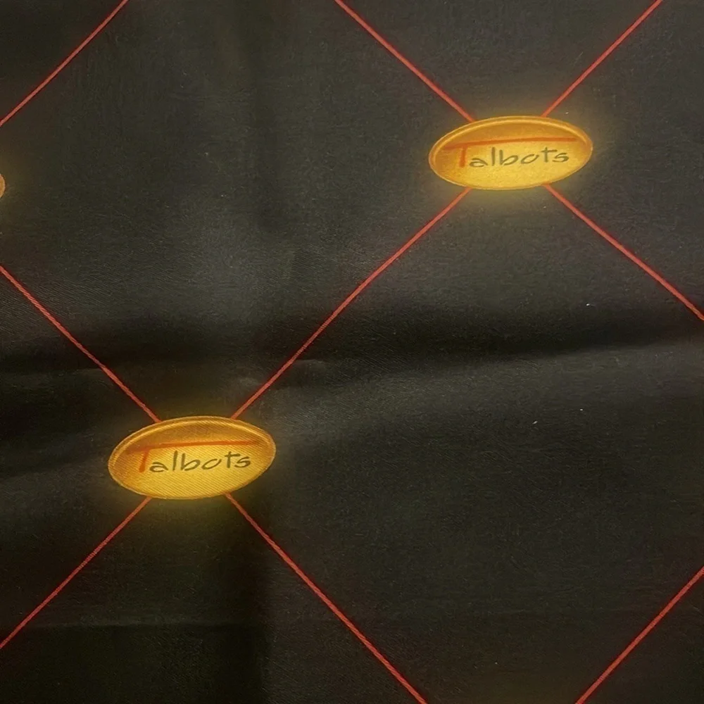 Talbots mini scarf 20”x 20” logo black